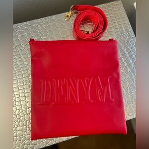 DENYM & DIAMONDS CROSSBODY REVERSIBLE STRAP BAG IN RED
